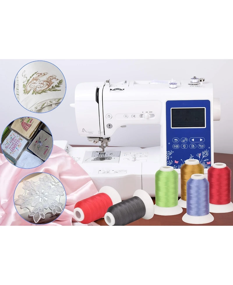 Gnuadz Polyester Embroidery Thread Kit 63 Colors for Brother Babylock Janome Singer Pfaff Husqvarna Bernina Sewing Machines