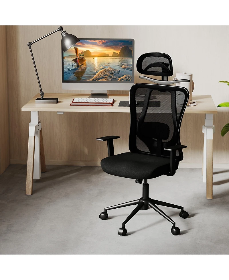 Slickblue Ergonomic Office Chair 3D Headrest Reclining Backrest
