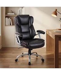 Slickblue Ergonomic Executive Office Chair Leather Padded Seat Armrests