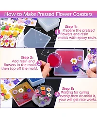 Gnuadz 140 Pcs Dried Pressed Flowers Leaves Bulk Herbs Kit Scrapbooking Diy Art Crafts Epoxy Molds Candle Soap Making Nails Decor