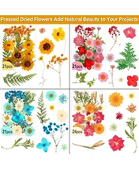 Gnuadz 235 Pcs Pressed Dried Flowers Bulk Dry Molds Candles Diy Art Making Tweezers Butterfly Stickers Set