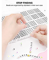 Gnuadz 1400 Letter Beads Alphabet Friendship Bracelets Kit Storage Case 28 Styles