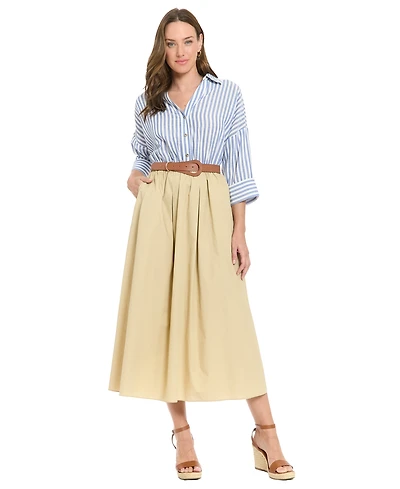 London Times Petite Fit & Flare Midi Dress