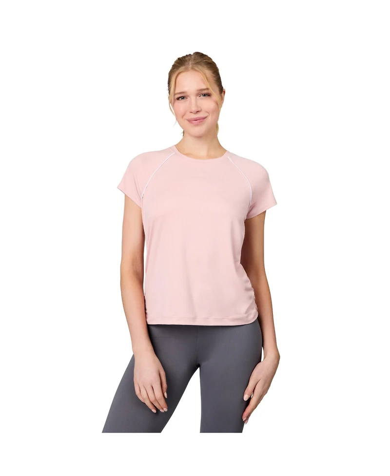 Free Country Women's Microtech Chill B Cool Shirred Crew Top