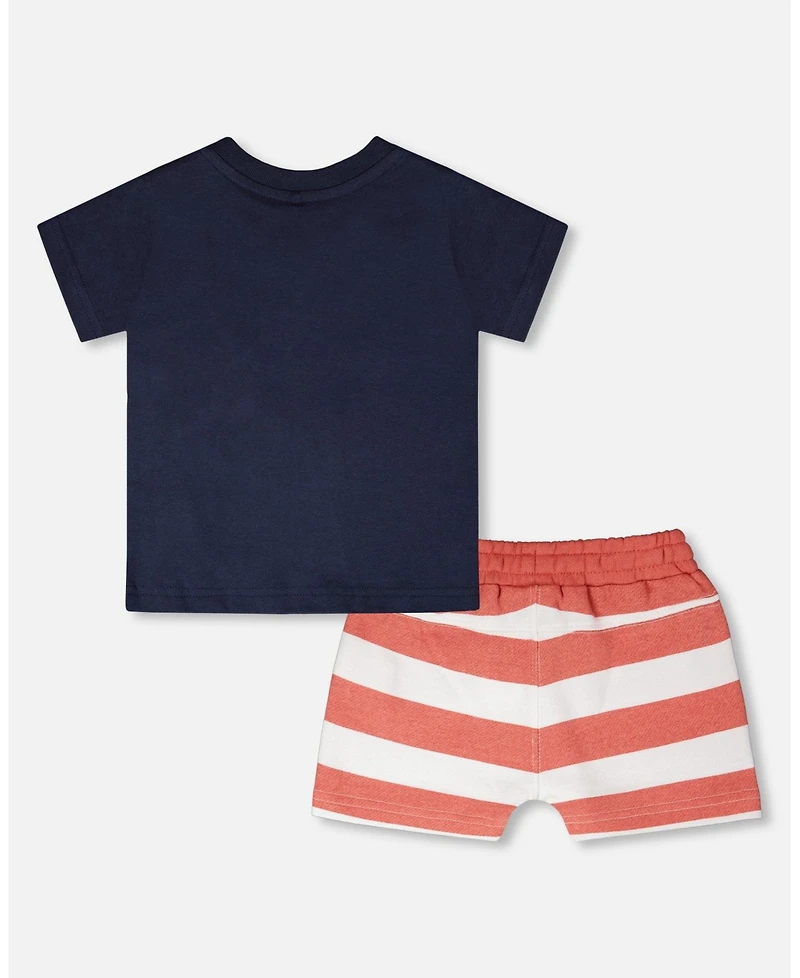 Deux par Deux Little Boys Cotton T Shirt and Shorts Set