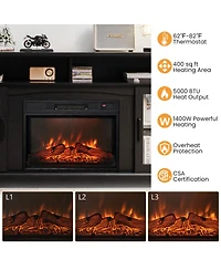 Gouun 58 in Electric Fireplace Tv Stand with Side Cabinets for TVs up to 65