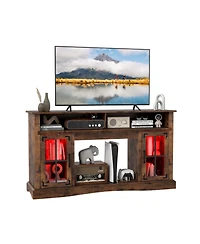 Gouun 58 in Tv Stand with Rgb Led Lighting and Adjustable Glass Shelves