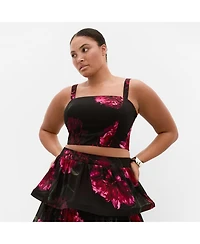 City Chic Women's Bianka Bloom Print Crop Top