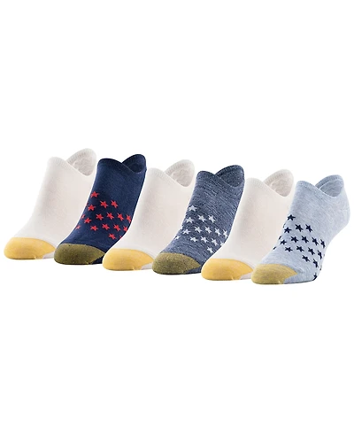 Gold Toe Women's Americana Invisible Socks, 6-Pack