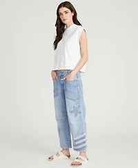 Driftwood Women's Barbara Patriotic Patchwork Wide-Leg Jeans