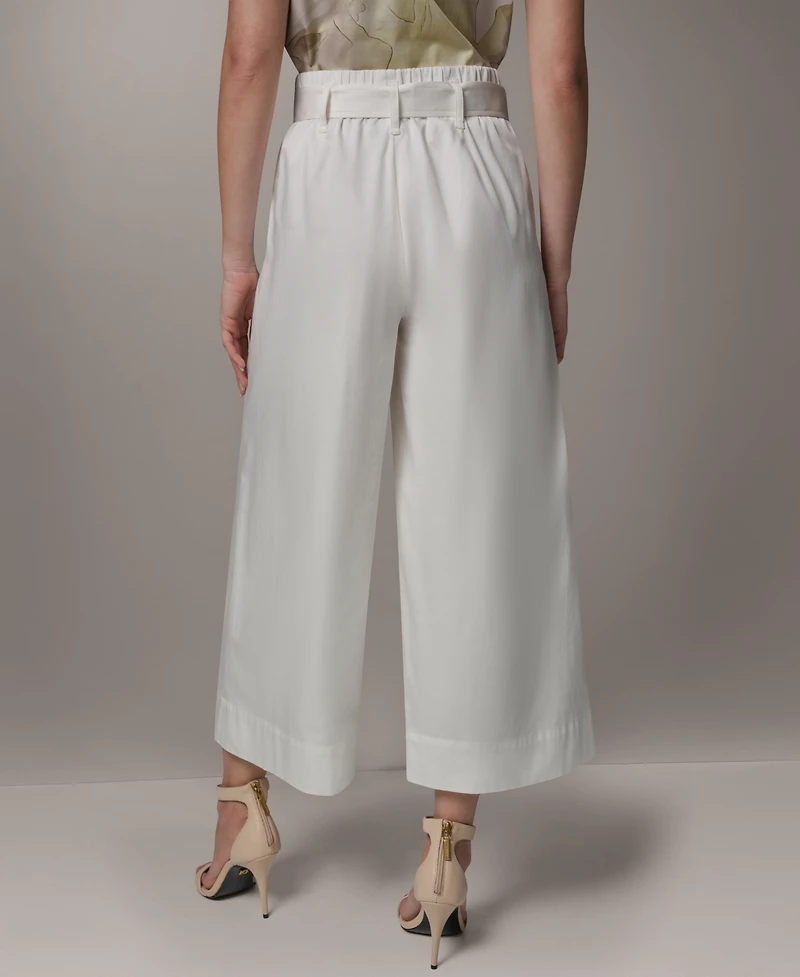 Donna Karan New York Petite Pleated Wide-Leg Cropped Pants