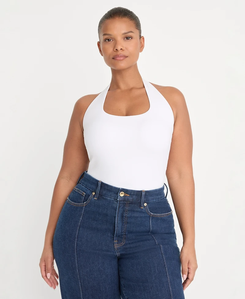 Good American Women's Halter Square Neck Bodysuit