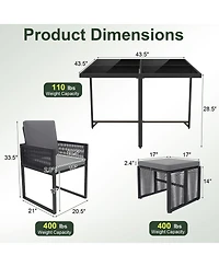 Sugift 9 Piece Patio Dining Set with Cushions for Yard and Garden