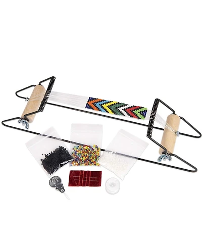 Gnuadz Metal Bead Loom Kit Thread 18 Glass Beads Bracelets Necklaces Belts