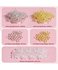 Gnuadz 600pcs Earring Hooks Making Supplies Kit Jump Rings Backs