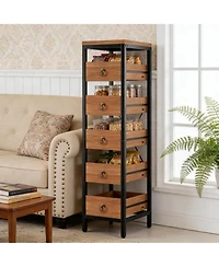 gaomon 5-Tier Kitchen Fruit Vegetable Storage Rack, Narrow Snack Stand with Pull-Out Baskets, Utility Organizer