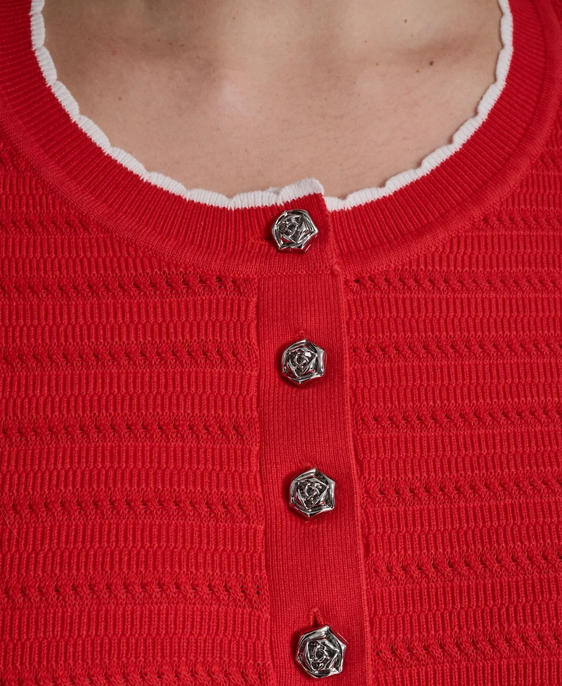 Karl Lagerfeld Paris Plus Button-Front Sweater