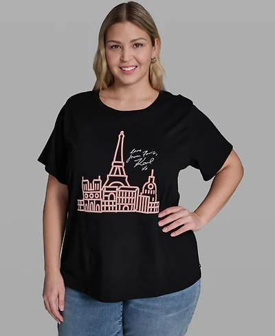 Karl Lagerfeld Paris Plus Crewneck Graphic T-Shirt
