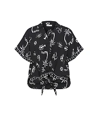 City Chic Women's Resort Border Print Shirt