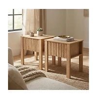 New Classic Furniture Thayer Wood 1-Drawer End Table in (Set of 2)