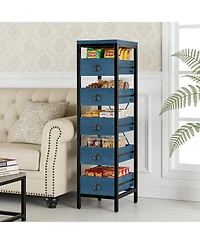 gaomon 5-Tier Kitchen Fruit Vegetable Storage Rack, Narrow Snack Stand with Pull-Out Baskets, Utility Organizer