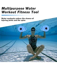 Hikeen Aquatic Exercise Dumbbells Water Dumbbell Pool Resistance Aquatic Fitness Barbells High-Density Eva Foam Pool Weights Dumbbells