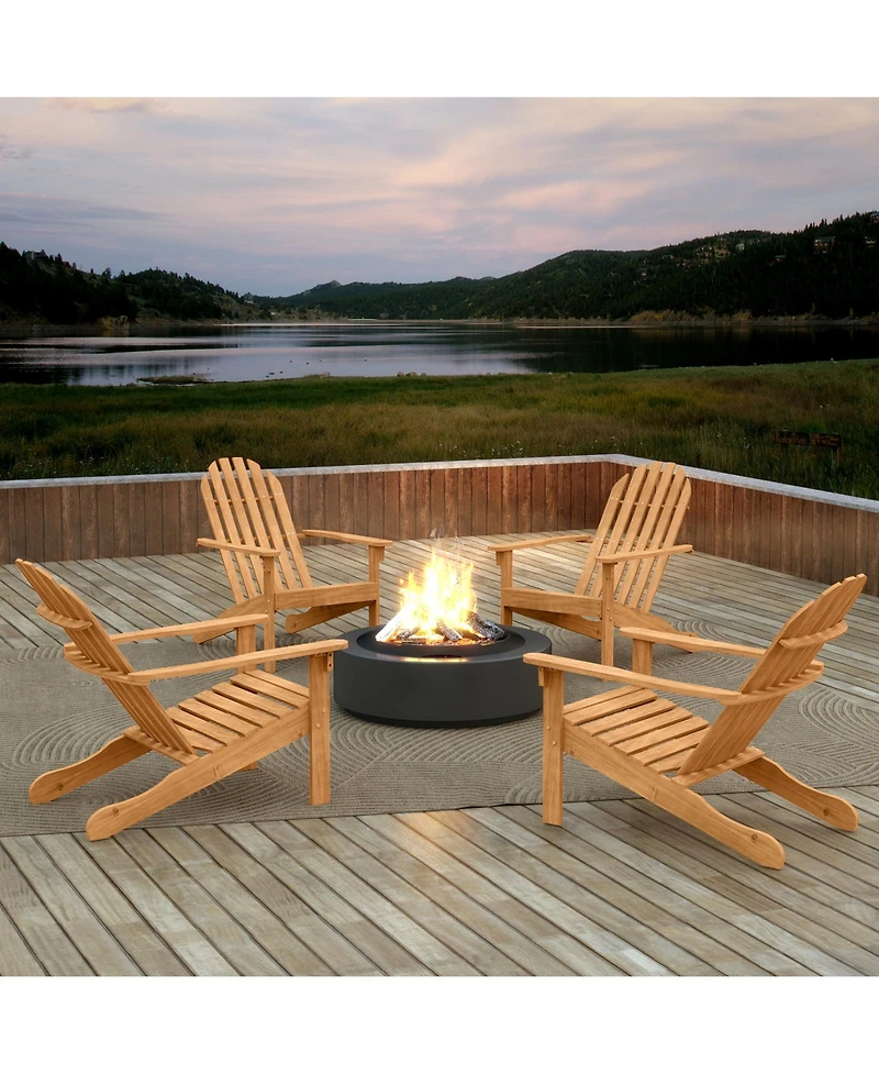 Gouun Classic Acacia Wood Adirondack Chair for Outdoor Seating