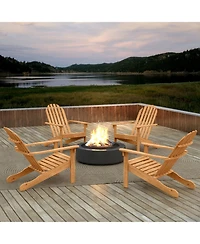 Gouun Classic Acacia Wood Adirondack Chair for Outdoor Seating