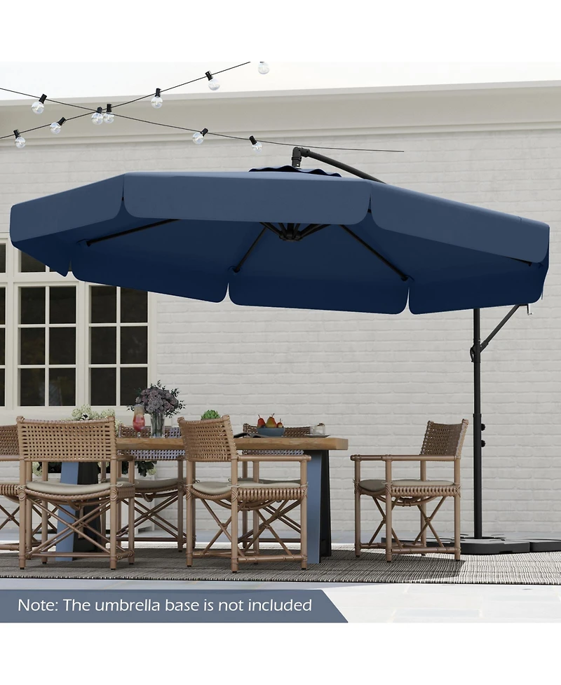 Sugift 10 ft Patio Cantilever Umbrella with Cover and Tilt Adjustment