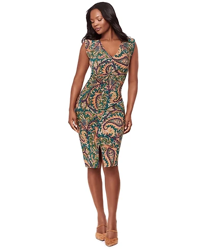 Body by Miraclesuit Women's Printed V-Neck Dress