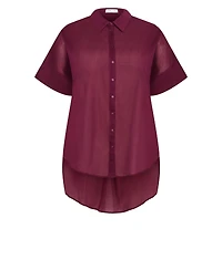 City Chic Women's Lola Longline Cotton Shirt