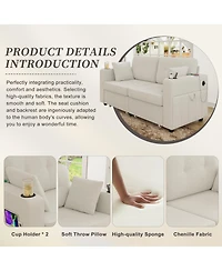 Rainsken Loveseat Sofa, 67" Chenille 2-Seater Couch