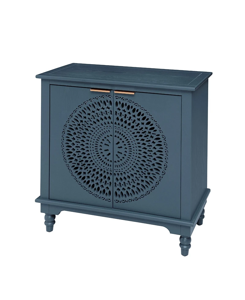 Flynama American Style Hollow Carved 2 Door Accent Cabinet Buffet Sideboard Storage For Entryway