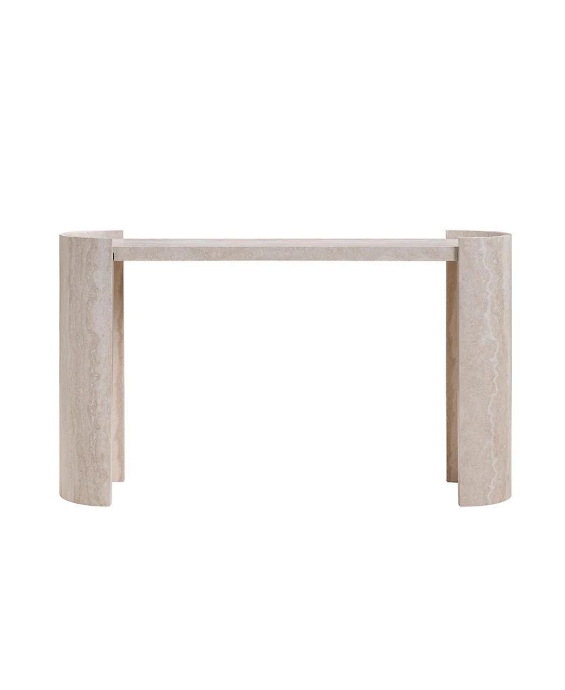 Flynama 53.15in Faux Mars Marble Narrow Console Table Modern Entryway Sofa Table