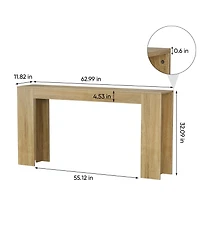 Flynama 62.99in Extra Long Farmhouse Entryway Table Narrow Sofa Table
