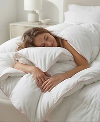 Pillow Gal 400 Thread Count Cotton Sateen 700 Fill Power Down Comforter, Full/Queen