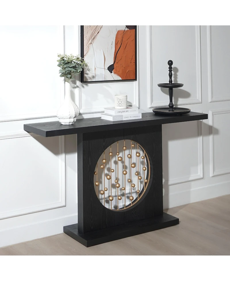 Flynama 56in Modern Console Table Gold Accent Narrow Entryway Sofa Table