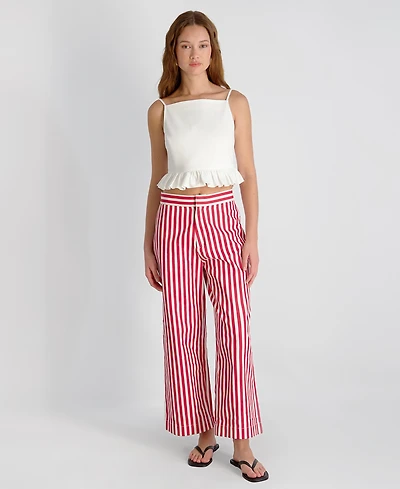 French Connection Women's Sleeveless Ruffle Peplum Top