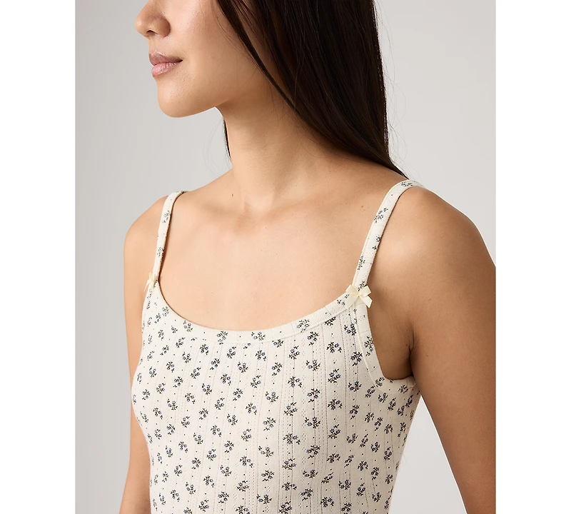 Levi's Women's Sweetie Floral Pointelle Cotton Cami Top