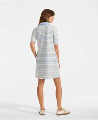 Lands' End Women's Starfish Elbow Sleeve Polo Dress