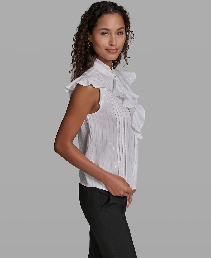 Karl Lagerfeld Paris Women's Sleeveless Mock Neck Top