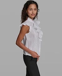 Karl Lagerfeld Paris Women's Sleeveless Mock Neck Top