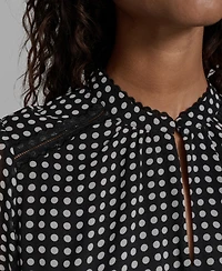 Karl Lagerfeld Paris Women's Front Keyhole Woven Top