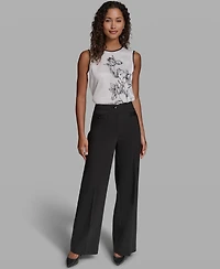 Karl Lagerfeld Paris Women's Wide-Leg Full Length Pants