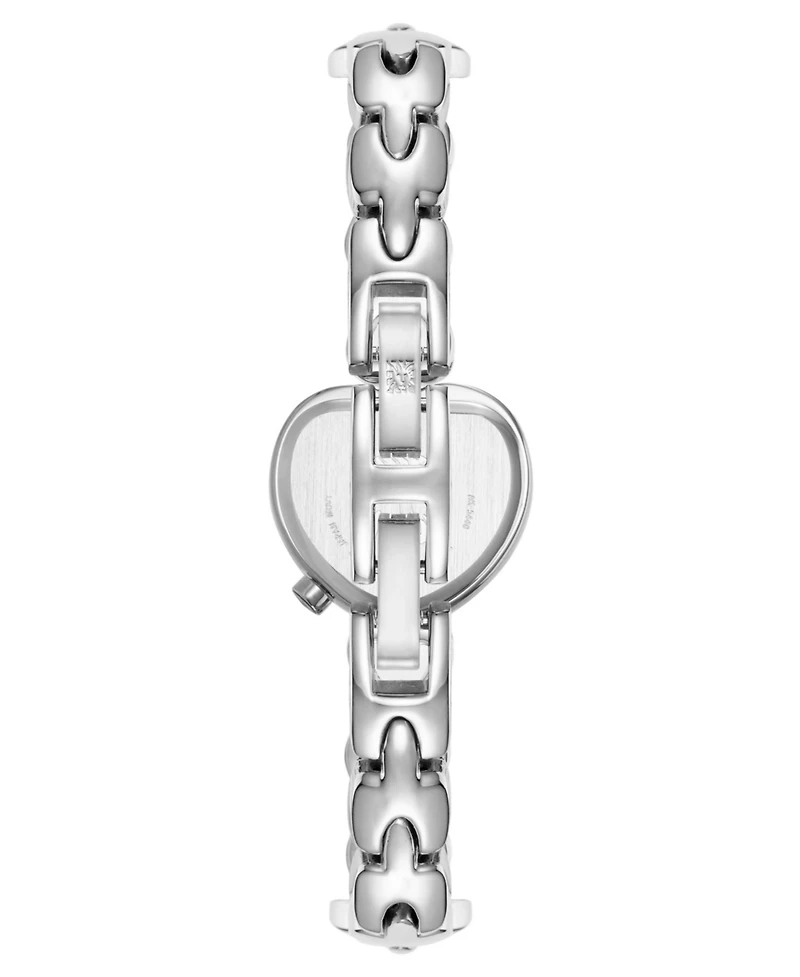 Anne Klein Women's Quartz Heart-shaped Silver-Tone Alloy Metal Watch, 23mm