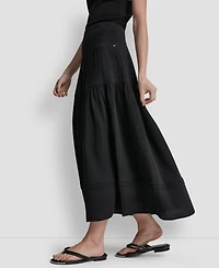 Dkny Jeans Women's Smocked-Waist Tiered Maxi Skirt