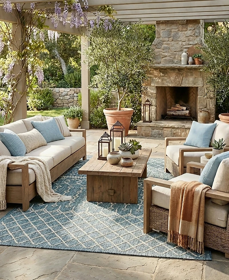 Closeout! Lr Home Sunny SUNSH81247 5' x 8' Outdoor Area Rug