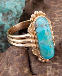 Barse Plateau Blue Turquoise and Golden Ring