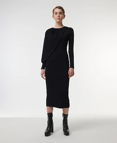 Leem Women's Knitted Scarf Detail Top