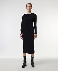 Leem Women's Knitted Scarf Detail Top